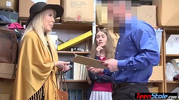 Granny and teen thieves fuck a mall cop for freedom