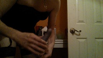 Sissy dressed by wife and made to fuck himself with a strapon