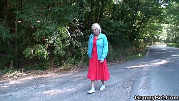 He picks up and bangs 80 years old granny outside